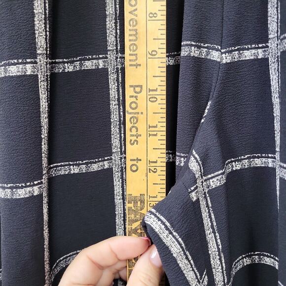 Y2K Office Siren Jumpsuit Black White Windowpane V Neck Officecore Corpcore Sm - Picture 8 of 9